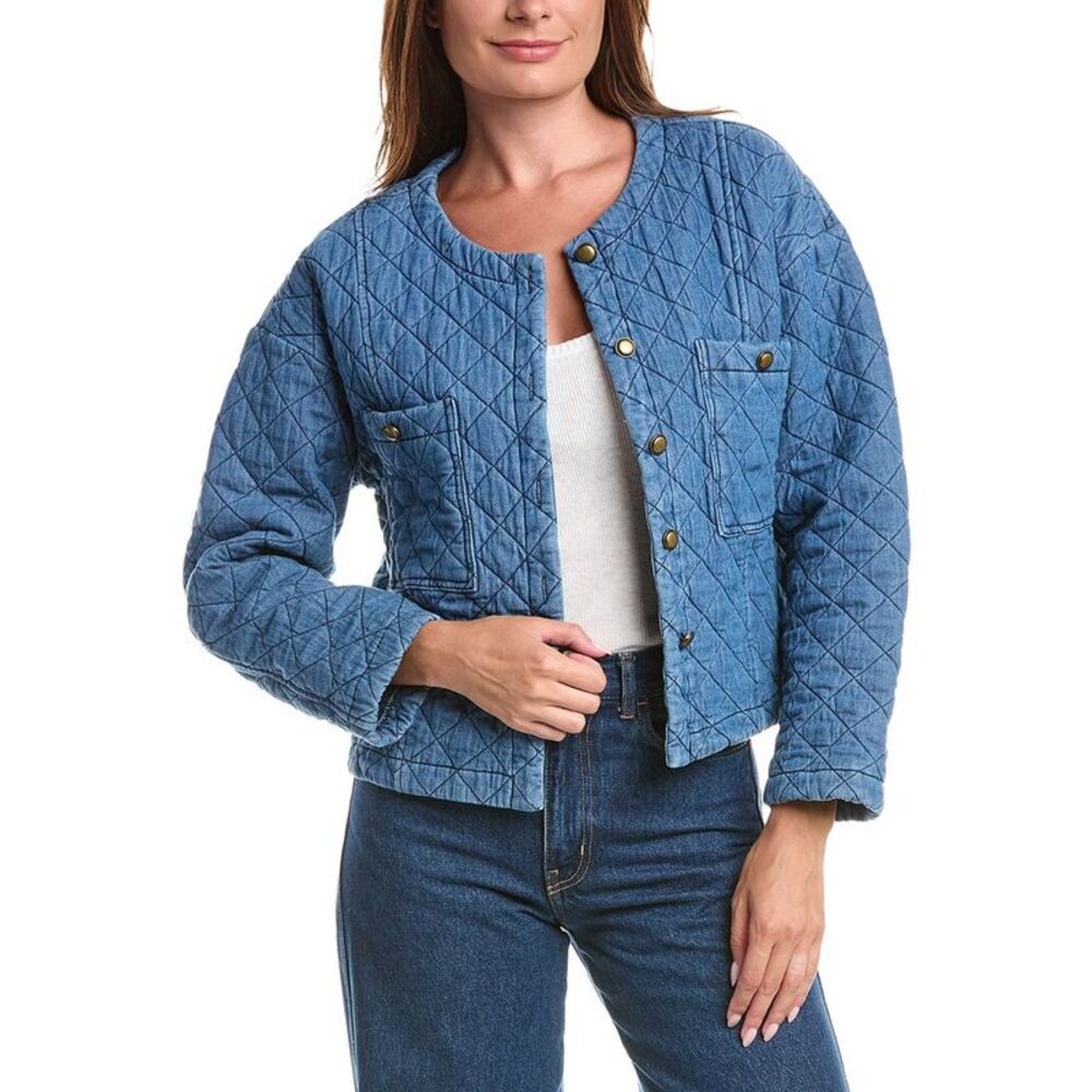 Anna Kay Womens Ellena Denim Button Shirt, Blue